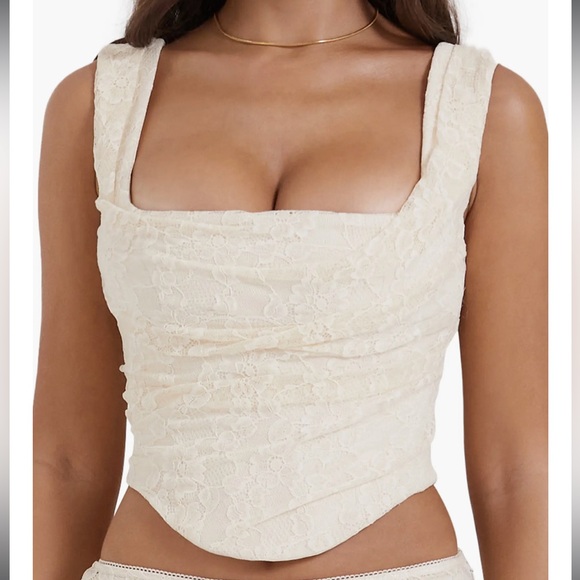 House of CB Una Vintage Cream Lace Corset XS - Picture 1 of 4
